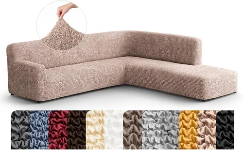 Miniatura 38 de PAULATO BY GA.I.CO. Funda de sofá modular, funda para sofá chaise longue en forma de L, fundas lavables para sofá esquinero, funda elástica de Gris