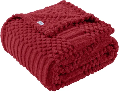 Miniatura 14 de Manta de Tiro Beige de 50 x 70 pulgadas, forro polar suave y esponjoso, bonita y estética, perfecta para sofá, sillón, silla, cama, sala de estar