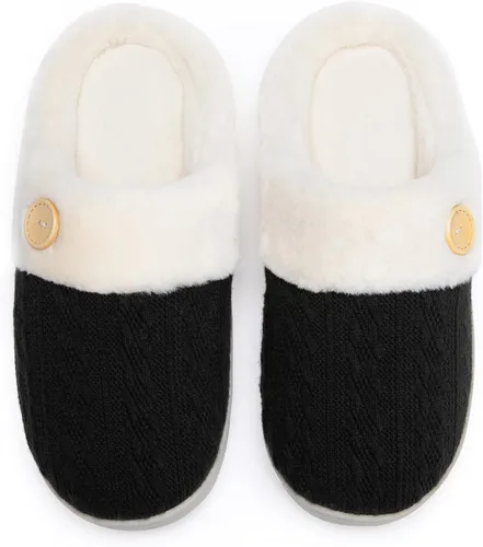 Miniatura 5 de Chantomoo Pantuflas para Mujer Cálidas y Cómodas con Espuma Viscoelástica Pantuflas de Casa Zapatos de Punto con Forro de Piel Sintética Suela