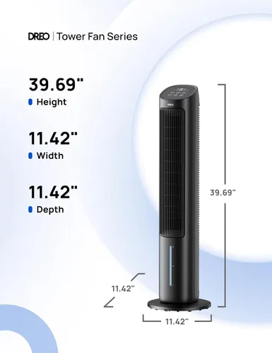Miniatura 8 de Dreo Ventiladores de Aire Acondicionado Portátiles, Ventiladores de Pie de 40" que Soplan Aire Frío, AC Portátil, Enfriador de Aire Evaporativo
