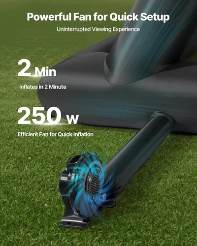 Miniatura 3 de VEVOR Pantalla de cine inflable de 14 pies, pantalla de proyector inflable con bolsa de almacenamiento portátil, proyección de película fácil
