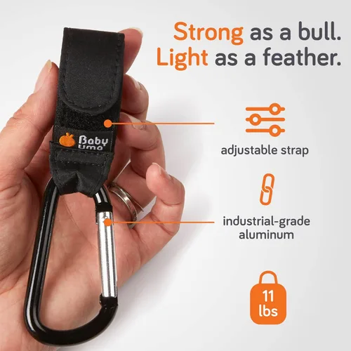 Miniatura 3 de Baby Uma Ganchos de cochecito para bolsas (paquete de 2) – Clips y ganchos universales para cochecito, antideslizantes con apertura con una sola