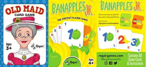 Miniatura 6 de Regal Games Banapples Jr. & Old Maid - Juegos de cartas para niños de 4, 5, 6, 7, 8 y más, juego de cartas de diversión familiar