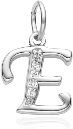Miniatura 8 de Adabele Auténtica plata de ley brillante A-Z 26 letras pequeñas del alfabeto con circonita cúbica, colgante de diamantes de imitación resistente al