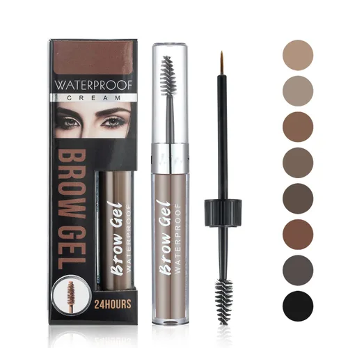 Miniatura 8 de Gel de cejas impermeable de 8 colores completamente pigmentado de larga duración para un aspecto más completo y definido (#03 marrón medio)