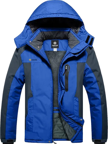 Miniatura 20 de GEMYSE - Chaqueta de esquí para hombre, impermeable, para invierno, con capucha, resistente al viento, cortavientos, para la nieve y la lluvia