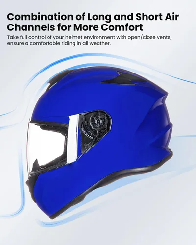 Miniatura 4 de ILM Casco de Motocicleta de Cara Completa para Calle con Rejillas de Ventilación Ampliadas, Visera de Repuesto Gratis para Hombres y Mujeres