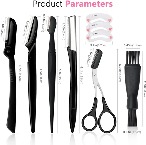 Miniatura 6 de Paquete de maquinilla de afeitar para cejas, multiusos, para mujeres, depilación facial, exfoliante, afeitadora facial de cejas, melocotón