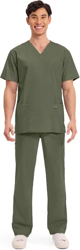 Miniatura 82 de Cherokee WW Professionals WW695 - Camisa de uniforme sanitario para hombre, con cuello en V