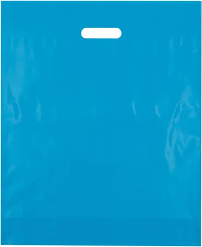 Miniatura 19 de Bolsas de compras de plástico con asas troqueladas de 9x12, negras, 100/cs – Bolsas marca directa