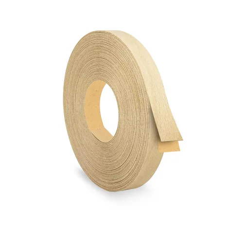 Miniatura 20 de Abedul 1 1/2 pulgadas x 25 pies Cinta de chapa de bandas de borde, cinta adhesiva para bordes de revestimiento de borde de moldura de tira de vinilo