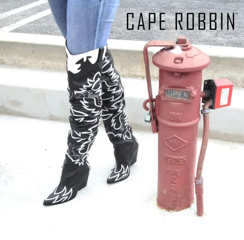 Miniatura 4 de Cape Robbin Hilda - Botas altas por encima de la rodilla y con tacón grueso y bajo