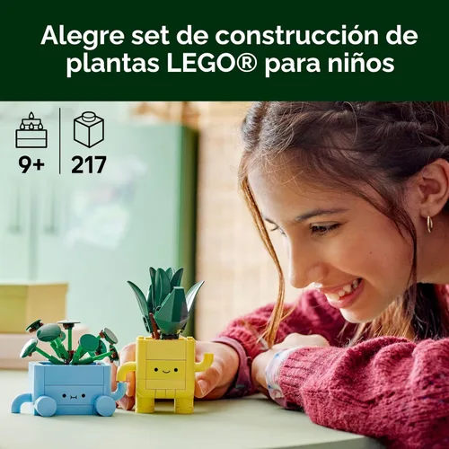 Miniatura 2 de LEGO Botanicals Happy Plants - Juguete de construcción para niños, niñas y niños mayores de 9 años, decoración de sala de juegos para escritorio