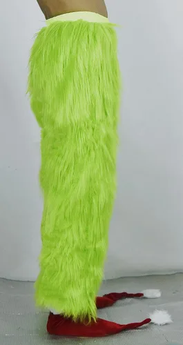Miniatura 7 de WPOZD Christmas Deluxe Green Monster Costume - 7PCS Adult Suit Deluxe Adult with Green Monster Mask and Red Christmas Hat