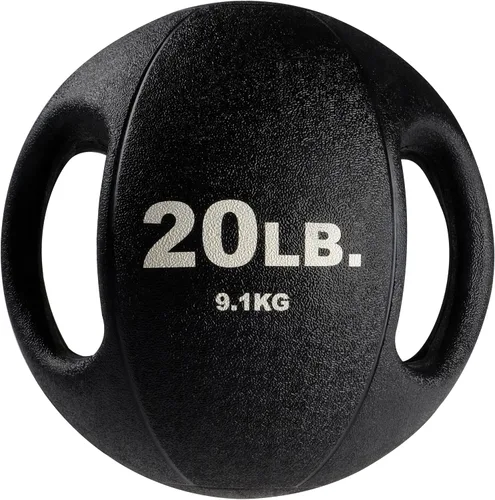 Miniatura 10 de Body-Solid Pelotas medicinales de ejercicio resistentes con asas dobles, pelota medicinal de agarre de goma antideslizante duradera