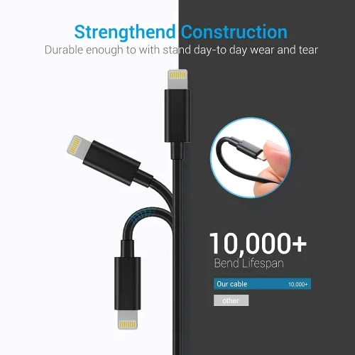 Miniatura 2 de Cable Lightning con certificación MFi, cargador para iPhone, paquete de 3 cables de carga Lightning a USB A de 3 pies compatible con iPhone 14, 13