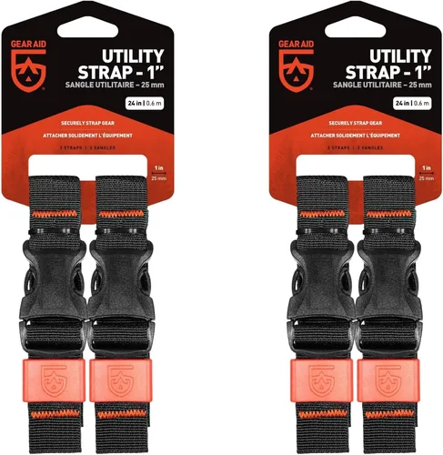 Miniatura 16 de GEAR AID Correas de uso general con hebilla de liberación lateral, asegura y comprime equipamiento de camping, ciclismo, caza, navegación, ancho