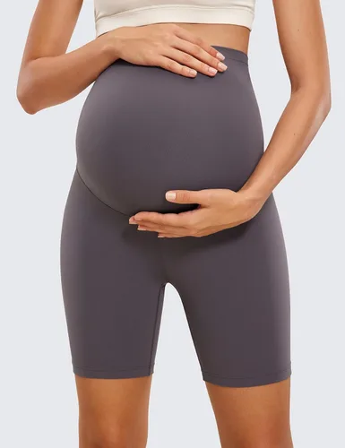 Miniatura 2 de CRZ YOGA Womens Butterluxe Maternity Yoga Shorts 6" - Over The Belly Pregnancy Workout Athletic Biker Shorts
