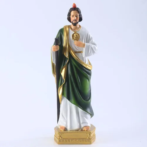 Miniatura 6 de QIANLING Estatua de San Jude de 12 pulgadas, Estatuas religiosas de San Jude de resina, Estatua religiosa de San Judas Tadeo de regalo