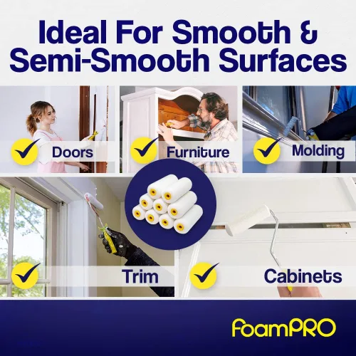 Miniatura 5 de Foampro Rodillo de acabado fino 164 (espuma de alta densidad), 4 pulgadas, paquete de 1