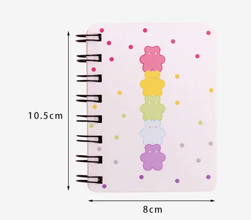 Miniatura 5 de Yansanido Cuaderno Pequeño en Espiral, 4 Piezas de 3.14 x 4.13 pulgadas, 4 estilos de diseño de tapa dura gruesa, páginas en blanco, 80 hojas, 160