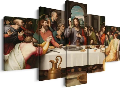 Miniatura 17 de Decoración de pared religiosa cristiana de 5 paneles de Leonardo Da Vinci, arte de pared de La última cena, imágenes de Jesús para decoración