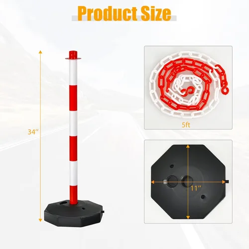 Miniatura 6 de ERGOMASTER Conos de seguridad ajustables de 24 ~ 34 pulgadas para estacionamiento, precaución de construcción, puntales de carretera con base