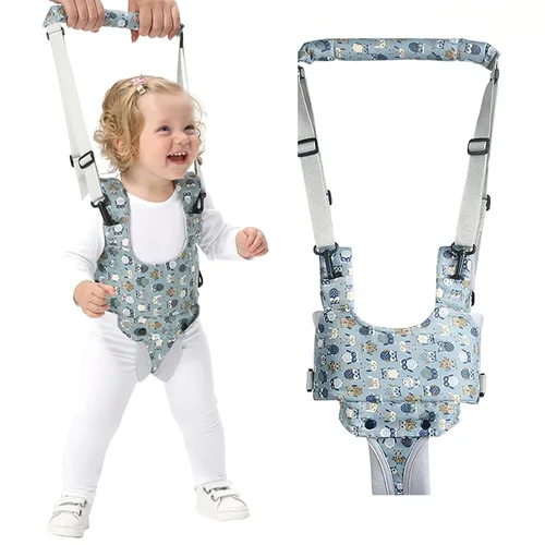 Miniatura 10 de IULONEE Andador de bebé, arnés de mano para niños pequeños, cinturón protector, para actividades infantiles, ajustable, de pie, ayudante de Gris