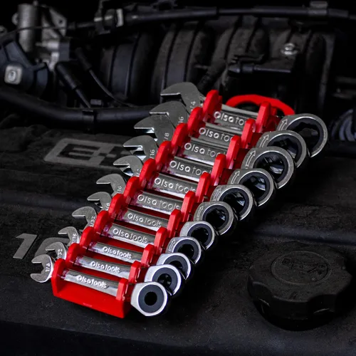 Miniatura 6 de Olsa Tools Juego de llaves de trinquete SAE de 11 piezas, 120 dientes, tamaño rechoncho, acero al cromo vanadio 11 piezas - Sae