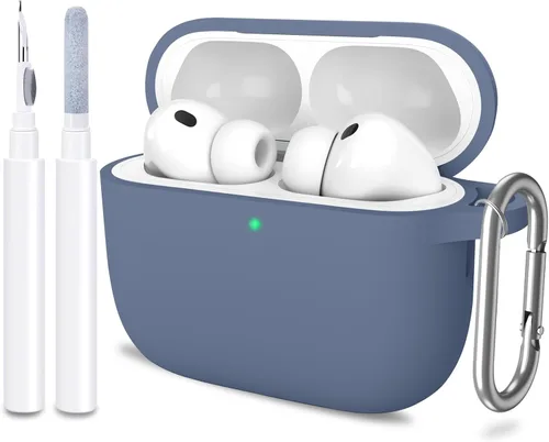 Miniatura 48 de Funda para AirPods Pro 3 con limpiador y protector de silicona suave con llavero para mujeres y hombres, funda para Apple AirPods Pro de 3ª Claro