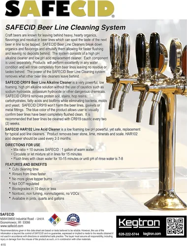 Miniatura 3 de Limpiador de línea de cerveza alcalina de 32 onzas líquidas - Potente y seguro - Limpiador biodegradable del sistema de tiro