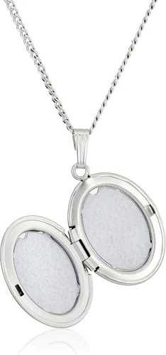 Miniatura 2 de Amazon Essentials Collar con medallón ovalado pulido de plata esterlina