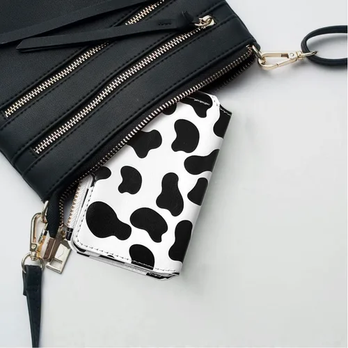 Miniatura 34 de Cartera con llavero, tarjetero con bloqueo RFID de piel, funda para tarjetas de crédito con cremallera para mujer