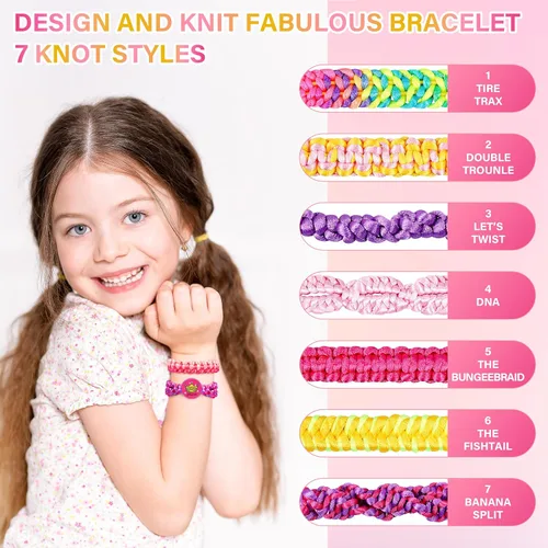 Miniatura 2 de Dpai Kit para fabricar pulseras de amistad para niñas, juguetes de arte y manualidades DIY, kit para hacer joyas con cordón, las mejores ideas