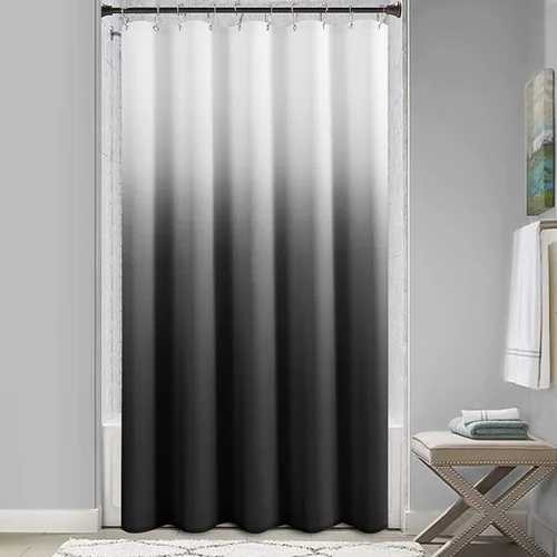 Miniatura 10 de Cortina de ducha para compartimento pequeño negra para hombres, 36 pulgadas de ancho, juego de cortinas de baño gris, cortinas geométricas estrechas