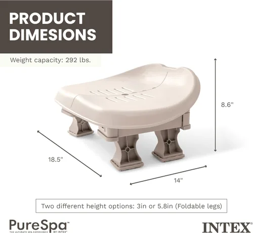 Miniatura 4 de Intex 28502E PureSpa asiento con resistencia al deslizamiento, contorno removible e inflable para bañera de hidromasaje con altura ajustable