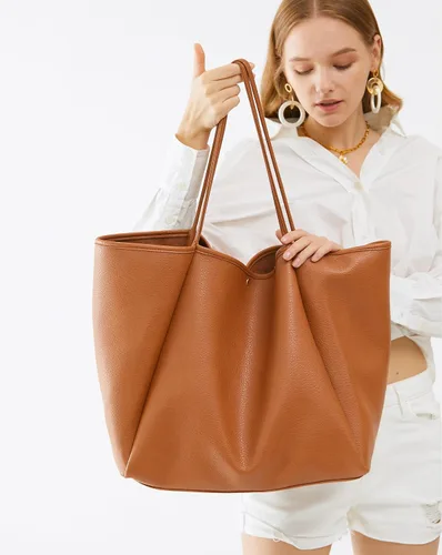 Miniatura 6 de HOXIS Bolso de mano de cuero PU de gran tamaño para mujer, bolso de fin de semana, bolso de viaje