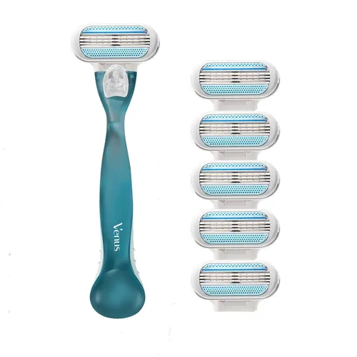 Miniatura 2 de Gillette Venus Mango de afeitar Smooth para mujer + 6 recambios con mango de gel de agarre suave