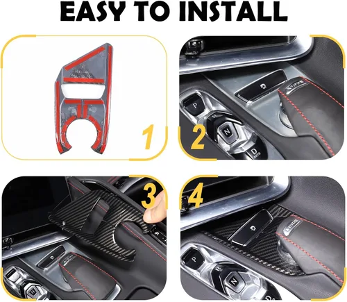 Miniatura 5 de CHEAYAR Cubierta de panel de palanca de cambios compatible con Chevrolet Corvette C8 2020-2023, interruptor antideslizante ESP de automóvil, sensor