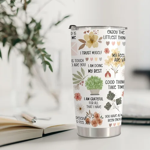 Miniatura 5 de Afirmaciones Diarias Positivas Para Mujeres - Taza de Viaje de Pensamientos Positivos - Regalos Inspiradores - Regalo para Salud Mental - Taza