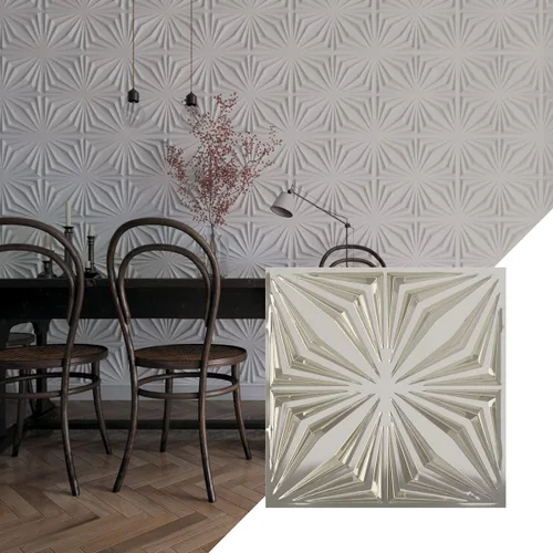 Miniatura 35 de Ekena Millwork WP20X20AHWH 19 5/8 pulgadas de ancho x 19 5/8 pulgadas de alto Asher EnduraWall Decorativo 3D Panel de pared cubre 2.67 pies cuadrados