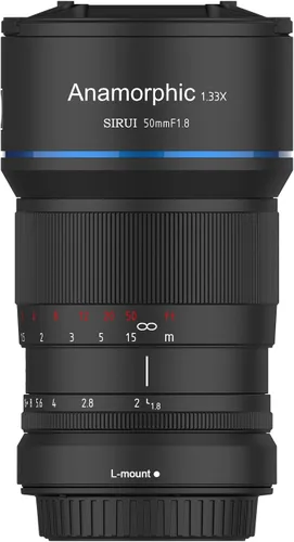 SIRUI Lente anamórfica F1.8 1.33X S35 de 1.969 in para montura L, destello azul
