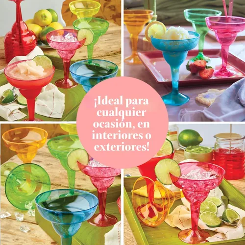 Miniatura 6 de Prestee 48 vasos de plástico desechables multicolor – Copas de cóctel duras de 12 onzas para fiestas del Cinco de Mayo, fiestas de tacos y Varios