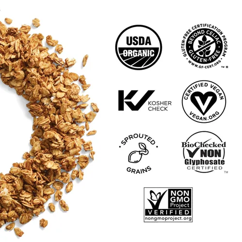 Miniatura 3 de One Degree Organics - Cereal de granola de lino de avena germinada y canela, sin glifosato, orgánico USDA, sin gluten, sin OMG, vegano, aderezo