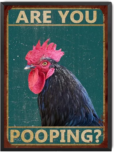 Miniatura 12 de LIUAXICIA Letreros divertidos de hojalata con texto en inglés "Dog are You Pooping", decoración de pared para baño, baño, decoración para amantes