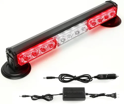 Miniatura 12 de Barra de luces estroboscópicas de emergencia alimentada por batería de 14 pulgadas para camión, vehículo, remolque, recargable, para carretera