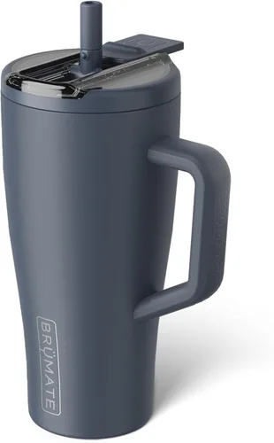 Miniatura 36 de BrüMate Era Flip - Vaso de 30 onzas con tapa con pajilla cubierta 100 % a prueba de fugas, popote higiénico cubierto, botella de agua de acero