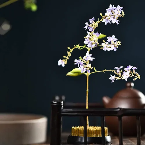 Miniatura 3 de Oumefar Arreglo floral Decoración Fijación Herramienta Set Flor Kenzan Hierro Alambre Tijera Ikebana Kenzan Japonés Flor Titular Cinta Kenzan