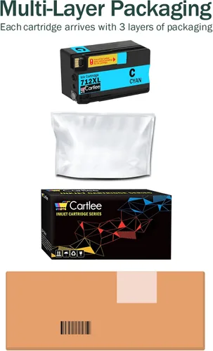 Miniatura 5 de Cartlee Cartuchos de tinta compatibles de repuesto para HP 712 712XL cartuchos de tinta para HP para impresoras de trazador DesignJet T230 T250 T630