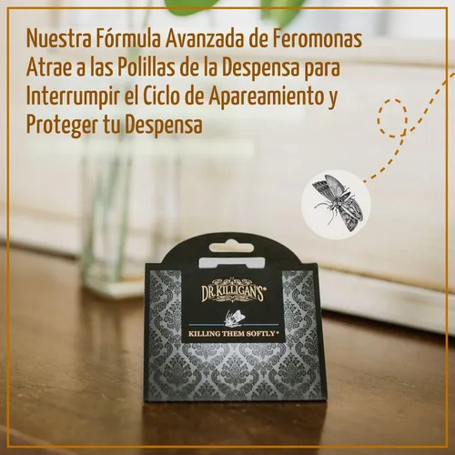 Miniatura 3 de Trampas para polillas para alacena de Dr. Killigan, atrae pestes por medio de feromonas, efectiva contra la polilla India de la harina, 100 % Negro
